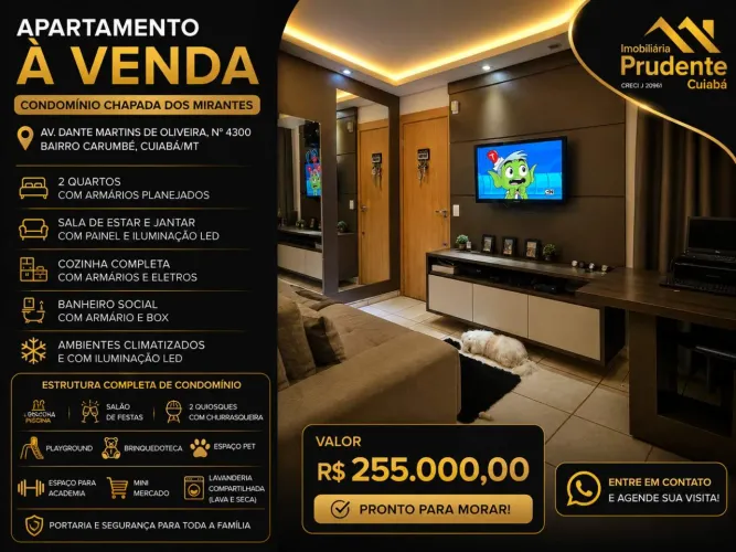 Apartamento para Venda em Cuiabá, Carumbé, 2 dormitórios, 1 banheiro