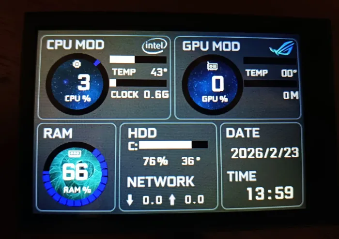 Monitor Secundário IPS de 3,5 polegadas