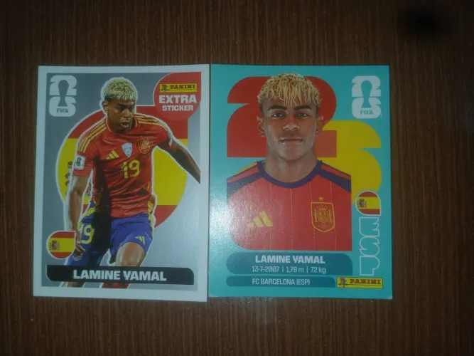 Figurinha Laminie yamal Prata e uma simples de brinde 