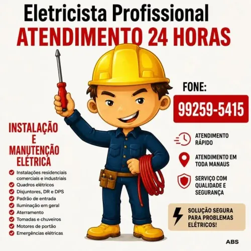 Eletricista profissional atendimento 24 horas