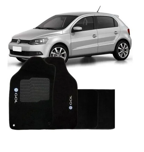 Jogo Tapete wave gol g6 Preto Personalizado Com Logo Bordado 4pcs