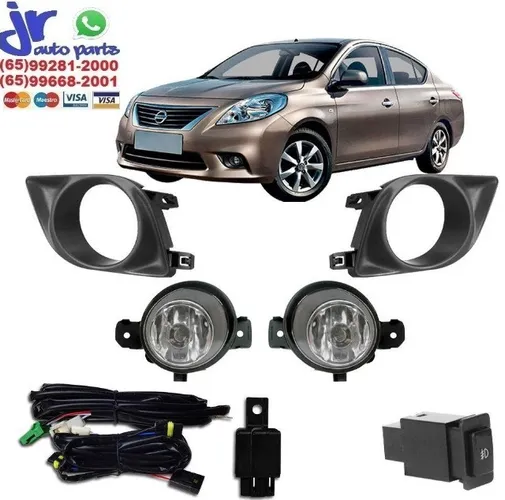 Kit Farol De Milha Neblina Nissan Versa 11 12 13 14 Auxiliar Neblina
