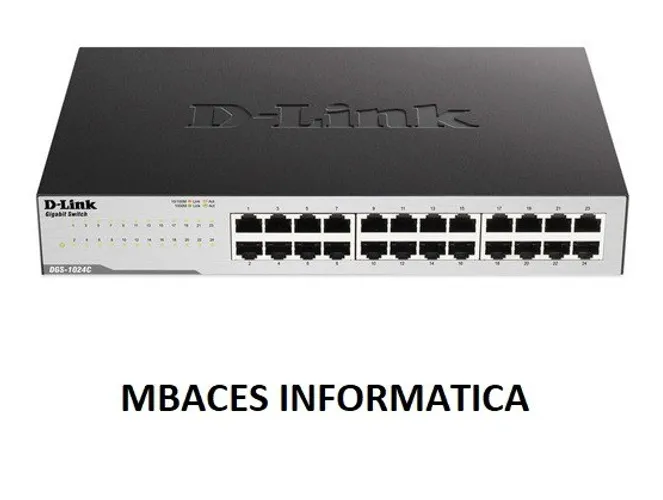 Switch 24 Portas Gigabit Dlink Dgs 1024c Não Gerenciável