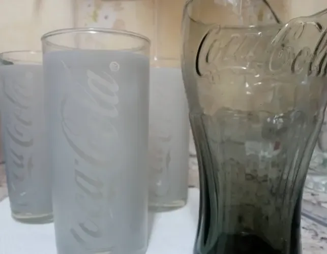 Coleção Coca-Cola - 03 Copos Jateados e 01 Copo Contour fumê 473ml Nadir Figueiredo