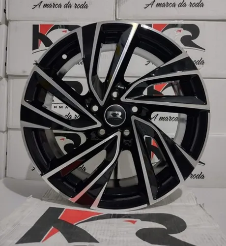 Roda aro 17 Krmai estrela esportiva preta com diamantado jogo novo hyundai