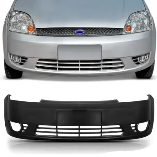 Parachoque Ford Fiesta Amazon 2002 à 2007 - Dianteiro Preto Liso - Loma