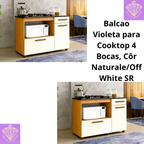 Balcao Violeta para Cooktop 4 Bocas SR