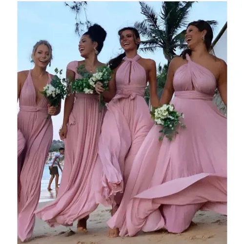 Vestidos de Madrinha Longos Rosa - Tamanho Único