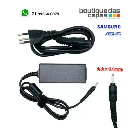 Fonte Carregador para Notebook Samsung ASUS 40W 19V 2.1A 3.0mm x 1.1mm - D-520B - Grasep