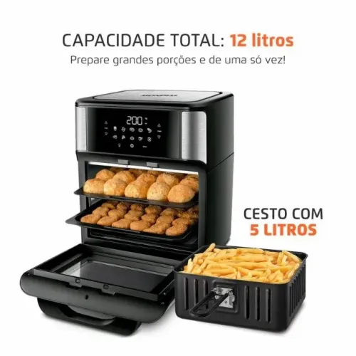 Lacrada Fritadeira Oven AirFryer & Forno Elétrico (3 em 1) 12L 2.000W 220V - Mondial