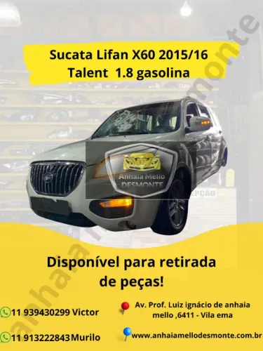 Sucata Lifan X60 2015/16 Talent  1.8 gasolina