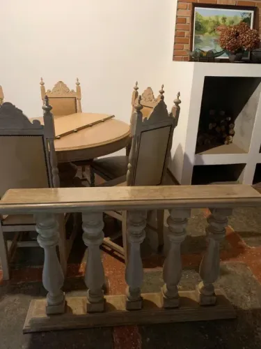Balaustre divisor de ambiente em madeira maciça estilo colonial