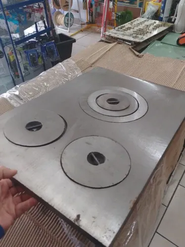 Chapa de fogão a lenha 45x65 3f Polida