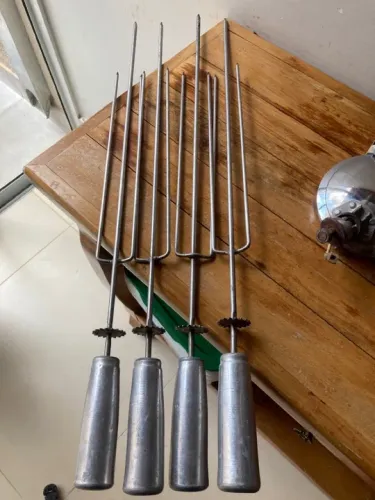 Espeto gira grill cabo de aluminio