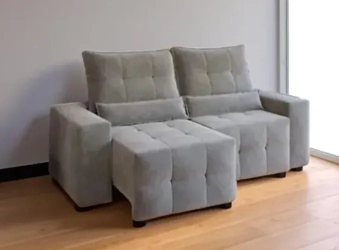 Sofá Retrátil e Reclinável Lisboa Cinza (disponivel no estoque)