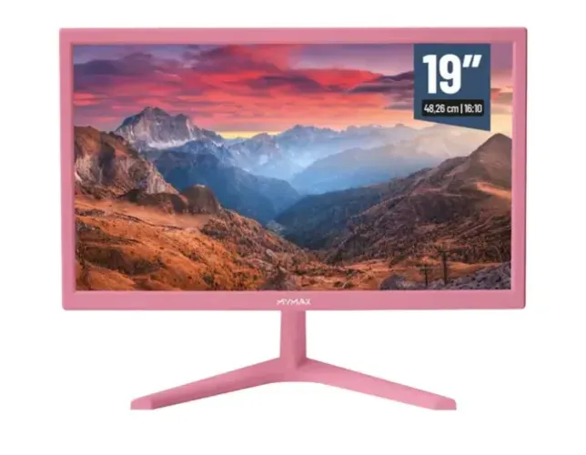 Monitor Mymax 19' HD LED, 60hz, HDMI e VGA, Rosa (novo, na caixa)