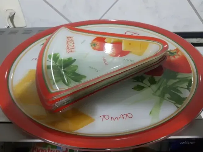 Kit Pizza Vidro com 6 pratos