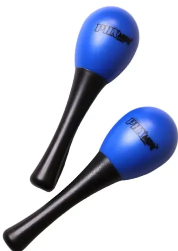 Par Mini Maraca Infantil Em Plástico Colorido Phx 13cm