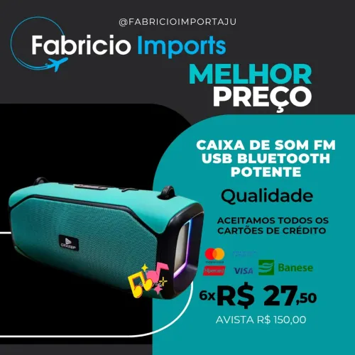 Caixa de Som Bluetooth Potente - Melhor Preço!