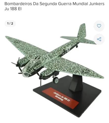 Miniatura Junkers Ju 188 E1 Segunda Guerra