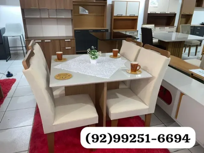 mesa de jantar 90x90 4 lugares