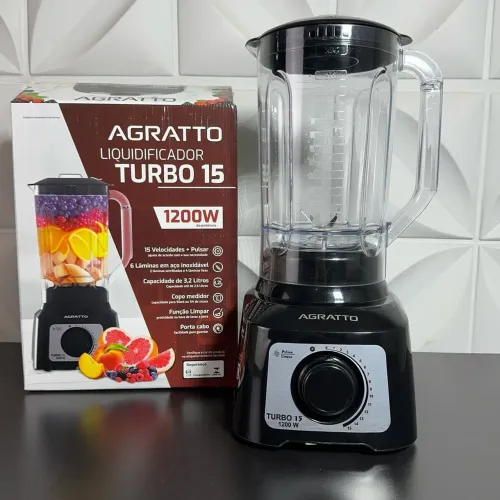 Liquidificador Agratto Turbo 15 - 1200W e 15 Velocidades