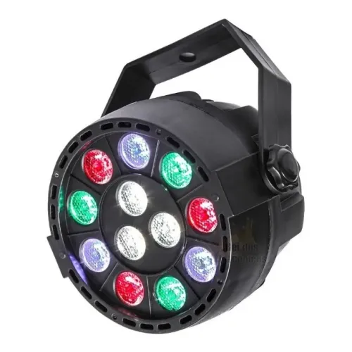 4x Mini Refletor Par Digital Strobo Dmx 12 Led Rgbw 110/220v.