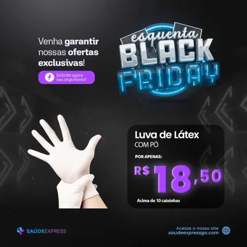 Luva latex Black Friday