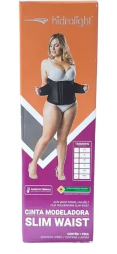 Cinta Modeladora Slim Waist Cor Preta Tam XXG HIDROLIGHT