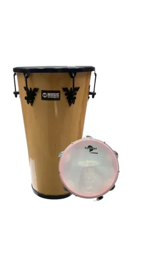 Timba samba pagode percussão phx 50x11 madeira verniz + Pandeiro de brinde