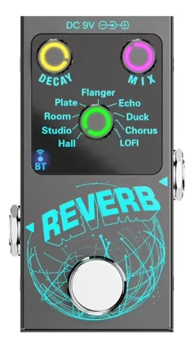 Pedal Rohs Digital Reverb Guitarra Voz 9 Modos Usb Bluetooth 