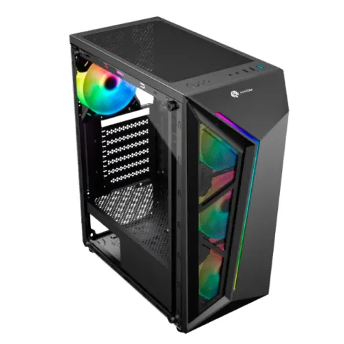 Gabinete gamer com 4 fans e lateral em vidro temperado Hayom Gb 1713