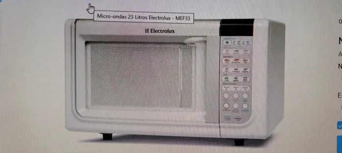 Microondas Electrolux 23 Litros (Com defeito)
