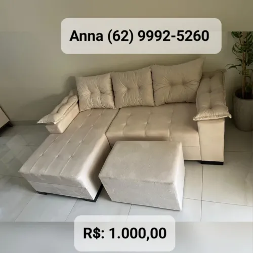 Sofá com puff e preço imperdível!