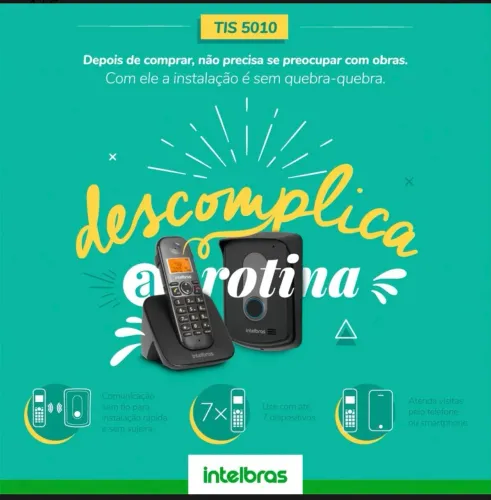  Porteiro Eletrônico Sem Fio Intelbras C/ Telefone - Tis 501