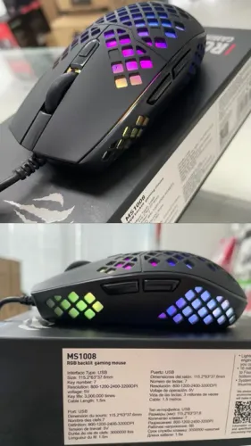  Mouse gamer (lacrado) usb Havit-1008 3200dpi RGB preto
