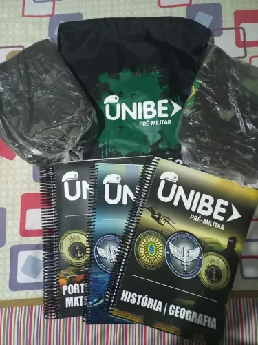 Livros (fundamental) e uniforme UNIBE Pré-Militar - Completo - Novo