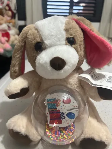 Pelúcia Cachorro aniversário eletrônico