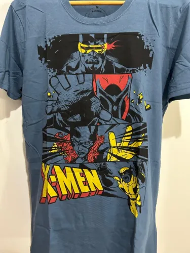Camiseta X-Men Marvel Hq Nerd Geek Omelete Box Tam.M 100% Algodão Azul Pastel (Nunca usada