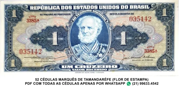 52 Cédulas de 1 Cz Marquês de Tamandaré - Fe 