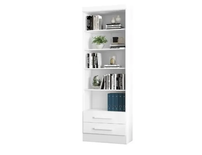 Livreiro 2 gavetas branco