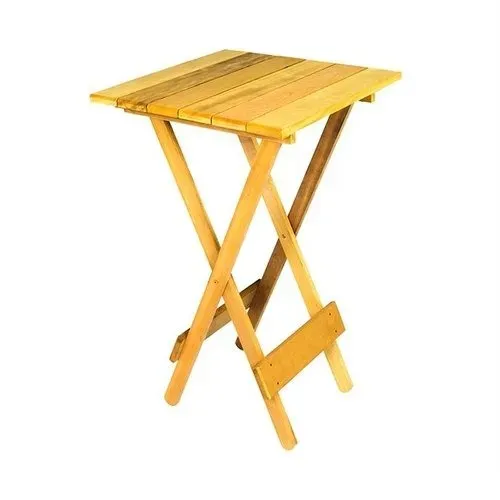 Mesa Bistro dobrável avulsa de 56X52 madeira de eucalipto CRUA 