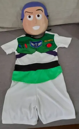 Fantasia Buzz Lightyear Disney com máscara 2 anos