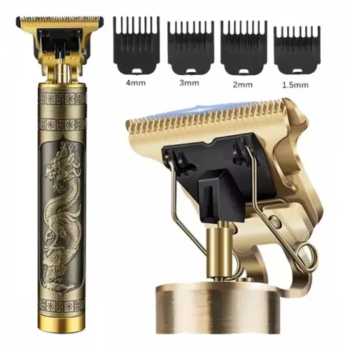 Máquina de Barbear e Cortar Cabelo Profissional Recarregável Sem Fio Dragão