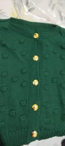 Cardigan Feminino Verde com Botões Dourados