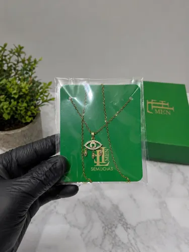 Colar Olho Grego com Zircônias verdes