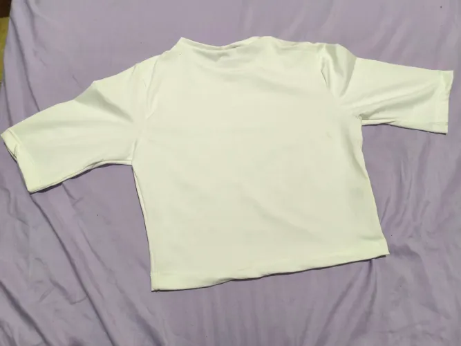 cropped branco meia manga tam único
