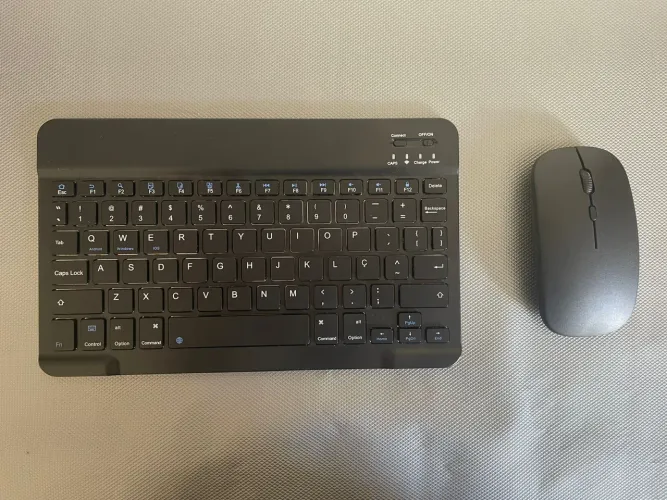 Combo Teclado e Mouse Bluetooth Ultrafino Sem Fio, Portátil e Recarregável