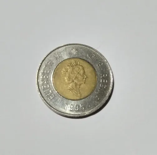 MOEDA DO CANADÁ, 2 DÓLARES, 1996, ELIZABETH II, BIMETÁLICA .