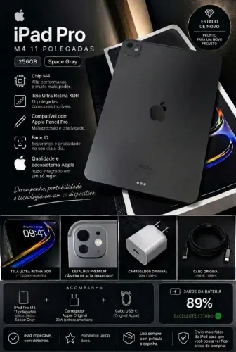 iPad Pro M4 11 polegadas 256GB Space Black